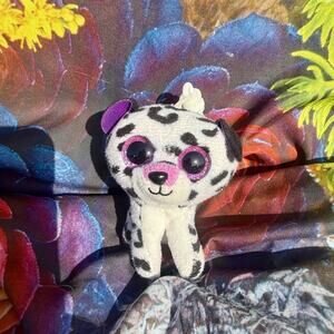Ty Beanie Boo Violet Mini Keychain Plush | Sparkly Eyes, EUC Collectible